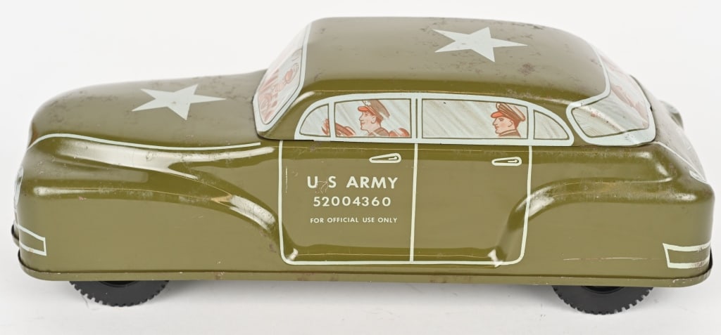 WOLVERINCE US ARMY STAFF CAR: All original with nice graphics. has some spidering to litho. 12 1/2" Excellent