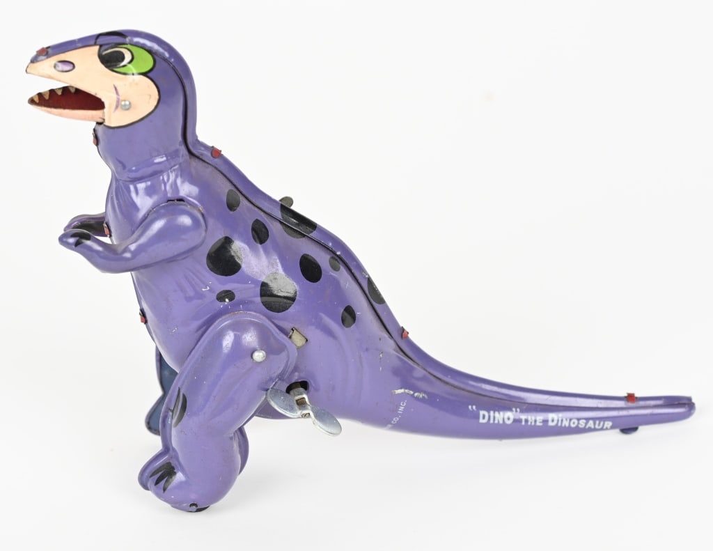 LINEMAR TIN WINDUP FLINTSTONES DINO THE DINOSAUR: All original in great condition. Windup works. 7" Excellent