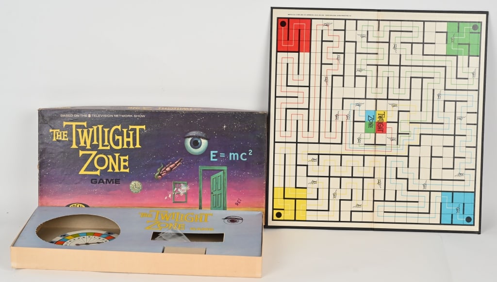 IDEAL THE TWILIGHT ZONE BOARD GAME: Original Board Game that looks to be mostly complete. Boxed 19 1/2" Excellent