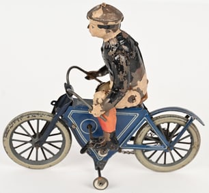 GUNTHERMANN TIN WINDUP MOTORCYCLE w/ RIDER