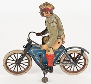 GUNTMERMANN TIN WINDUP MOTORCYCLE w/ RIDER