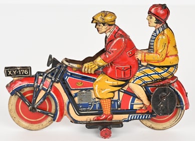 GELY TIN WINDUP MOTORCYCLE & RIDERS