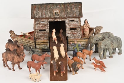 ELASTOLIN NOAH'S ARK w/ ANIMALS