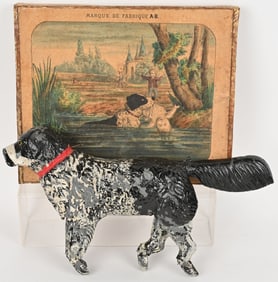 FRENCH ARTICULATED HAND PAINTED DOG
