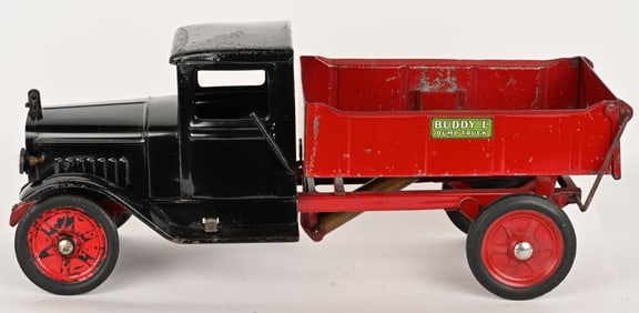 BUDDY L PRESSED STEEL RIDE-ON DUMP TRUCK