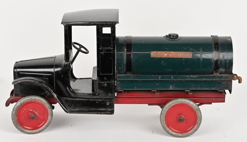 BUDDY L PRESSED STEEL TANK LINE TRUCK