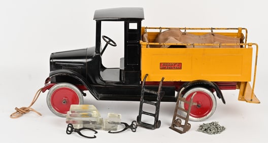 BUDDY L PRESSED STEEL ICE DELIVERY TRUCK