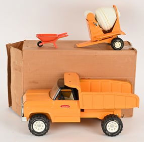 TONKA #2983/8218 DUMP TRUCK & CEMENT MIXER w/ BOX
