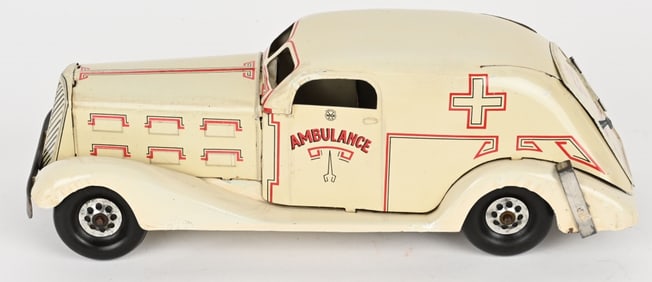 MARX TIN WINDUP WHITE AMBULANCE