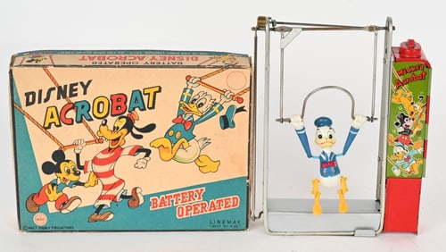 LINEMAR BATTERY OP DONALD DUCK ACROBAT w/ BOX