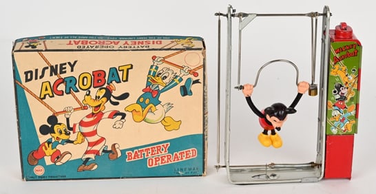 LINEMAR BATTERY OP MICKEY MOUSE ACROBAT w/ BOX