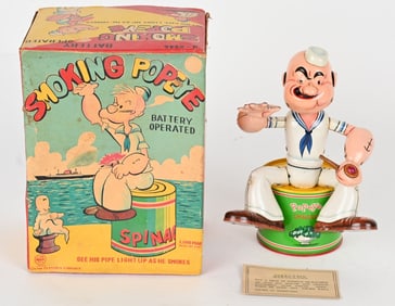 LINEMAR BATTERY OP SMOKING POPEYE w/ BOX