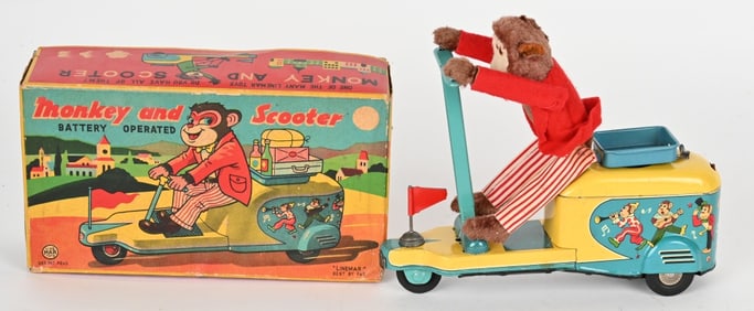 LINEMAR BATTERY OP MONKEY AND SCOOTER w/ BOX
