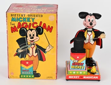 LINEMAR BATTERY OP MICKEY MOUSE MAGICIAN w/ BOX