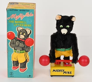 JAPAN BATTERY OP MIGHTY MIKE LIFTER BEAR w/ BOX