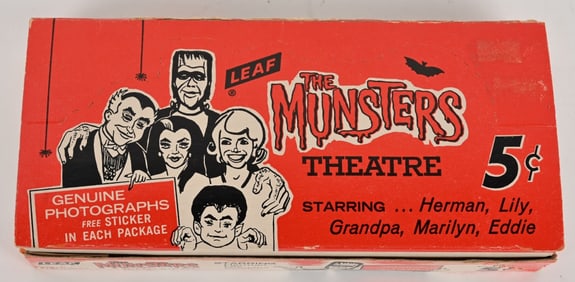 1964 LEAF MUNSTERS CARDS BOX & 3 SEALED PACKS