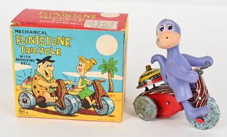 MARX TIN WINDUP DINO FLINTSTONE TRICYCLE w/ BOX