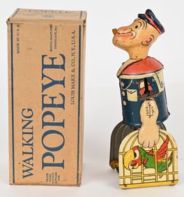 MARX TIN WINDUP WALKING POPEYE w/ BOX