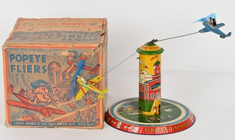 MARX TIN WINDUP POPEYE FLIERS w/ BOX