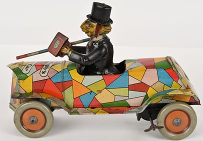 DISTLER TIN WINDUP UNCLE WIGGILY CRAZY CAR