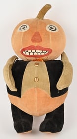 VELVET PLUSH PUMPKIN HEAD HALLOWEEN DOLL