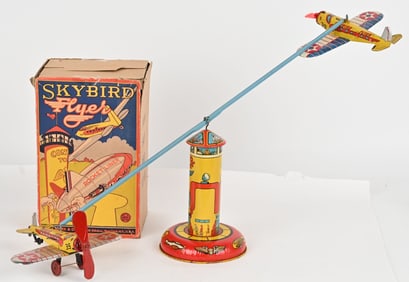 MARX TIN WINDUP SKYBIRD FLYERS w/ BOX