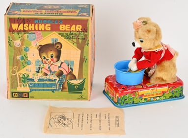 ROSKO BATTERY OP BUBBLES WASHING BEAR w/BOX