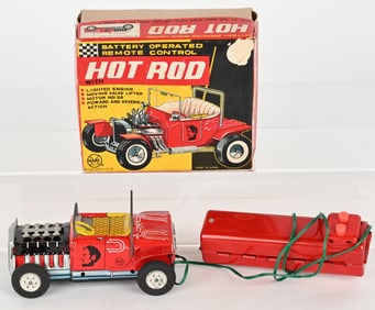 MARX BATTERY OP DEVIL HEAD HOT ROD w/ BOX