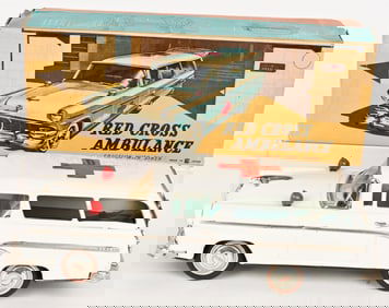 BANDAI TIN FRICTION 1956 FORD AMBULANCE w/ BOX
