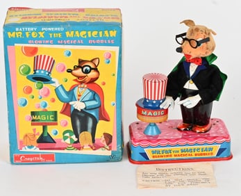 JAPAN BATTERY OP MR FOX MAGICIAN BUBBLES w/ BOX
