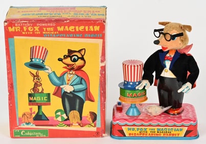JAPAN BATTERY OP MR FOX MAGICIAN RABBIT w/ BOX