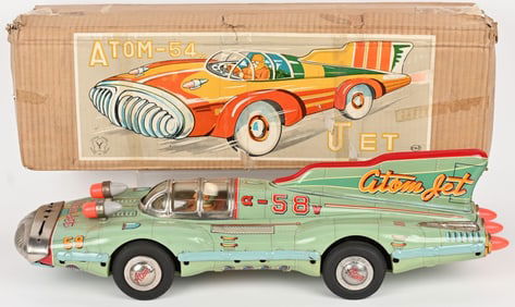 YONEZAWA TIN FRICTION ATOM JET RACER w/ BOX