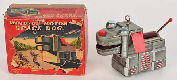 YOSHIYA TIN WINDUP SPACE DOG w/ BOX
