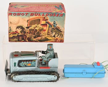 YOSHIYA BATTERY OP ROBOT BULLDOZER w/ BOX
