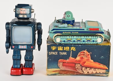 RED CHINA SPACE TANK & VIDEO ROBOT