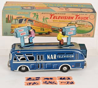 JAPAN BATTERY OP NAR TELEVISION TRUCK w/ BOX
