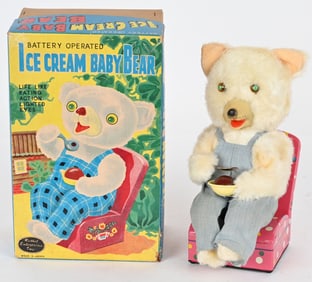 JAPAN BATTERY OP ICE CREAM BABY BEAR w/ BOX