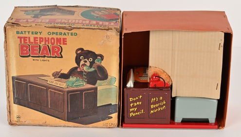 JAPAN BATTERY OP TELEPHONE BOSS BEAR w/ BOX