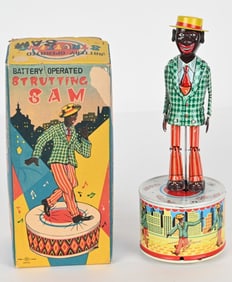 JAPAN BATTERY OP STRUTTING SAM w/ BOX