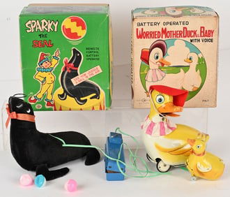 JAPAN BATTERY OP SEAL & DUCK & BABY w/ BOXES