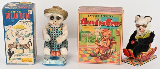 FISHING POLAR BEAR & GRANDPA BEAR w/ BOXES