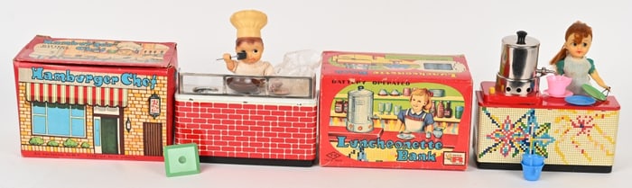 HAMBURGER CHEF & LUNCHEONETTE BANK w/ BOXES