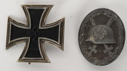 WWII NAZI GERMAN IRON CROSS EKI SILVER WOUND BADGE