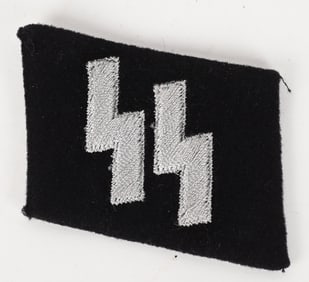 WWII NAZI GERMAN WAFFEN SS RUNIC COLLAR TAB WW2