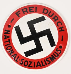 WWII NAZI FREI DURCH NATIONAL SOZIALISMUS PLAQUE