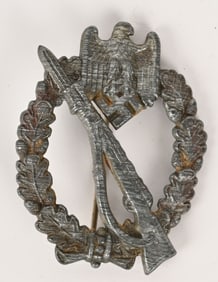 WWII NAZI GERMAN INFANTRY ASSAULT BADGE IN SILVER