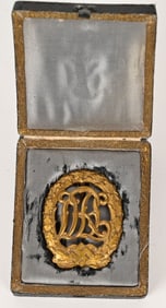 WWII NAZI GERMAN CASED DRL SPORTS BADGE IN BRONZE