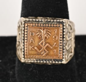 WWII NAZI GERMAN DAK AFRIKA KORPS RING 1941 WW2