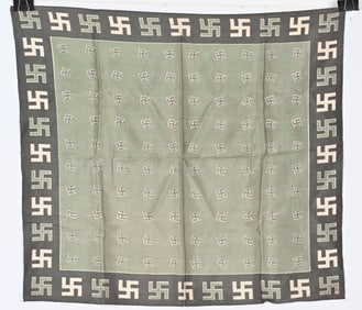 WWII NAZI GERMAN SILK SWASTIKA HANDKERCHIEF WW2