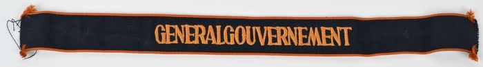 WWII NAZI GERMAN GENERALGOUVERNEMENT CUFFTITLE